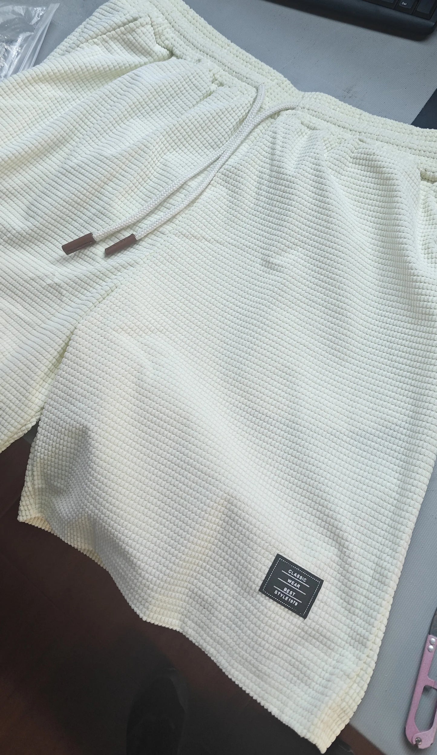 2026 Summer Men's Waffle Texture Casual Sports Beach Shorts Quick Dry Trendy Versatile Bermuda Shorts Streetwear Lightweight