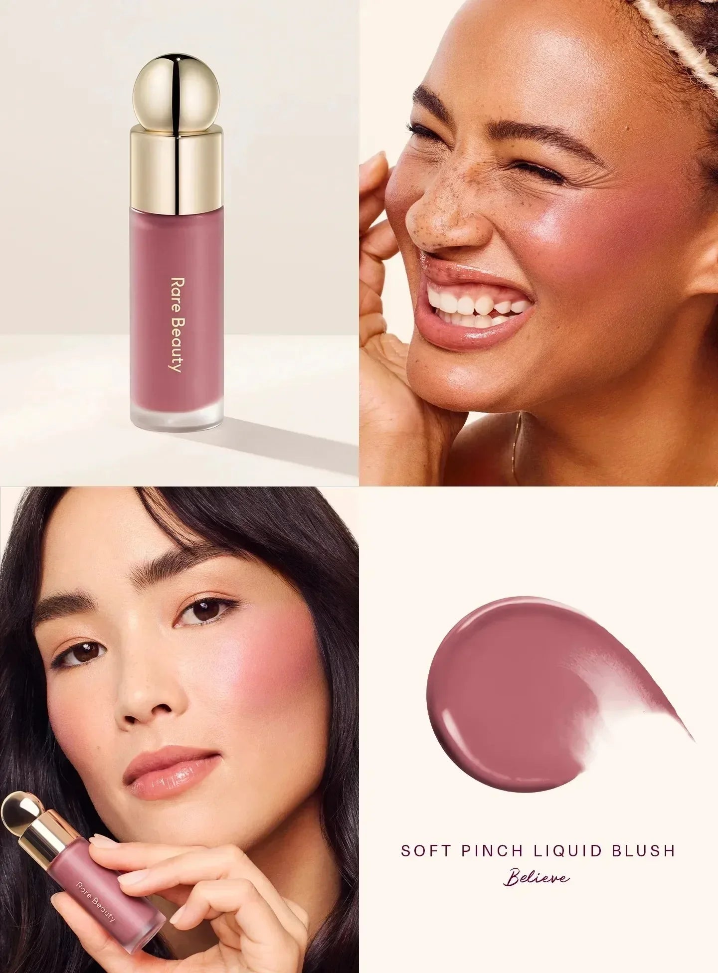 Rare Beauty Happy Joy Lucky Love Liquid Blush Silky and Glide On Smooth Long Lasting Plump Seamless Dewy Women Cosmetic Makeup