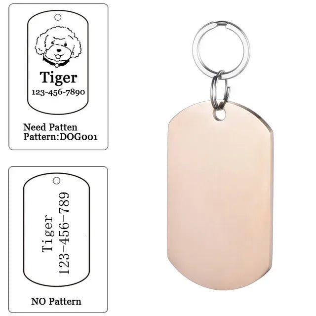 Dog ID Tag Free Engraving Name Tel Cat Collar Harness Pendant Clothes Accessories For Pet Custom Puppy Kitten Leash Pet Supplies