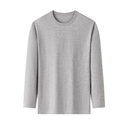 Men's Cotton T-Shirt - Long Sleeve Tee | Breathable Solid Color Shirt, Casual Summer Top