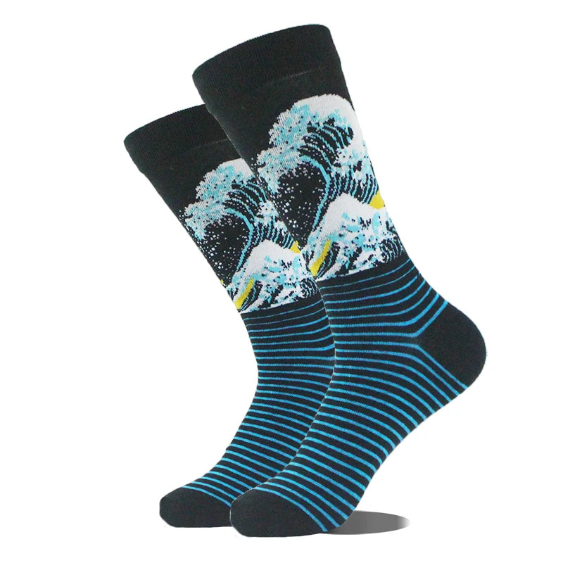 Funny Alien Shark Cotton Socks - Unisex Novelty Crew Socks