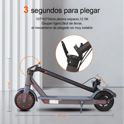 LADPED Electric Scooter 350W 19mph Max Speed Smart APP Control Scooter Shock-absorbing Anti-skid ‎8.5 inches Folding Waterproof E-Scooter