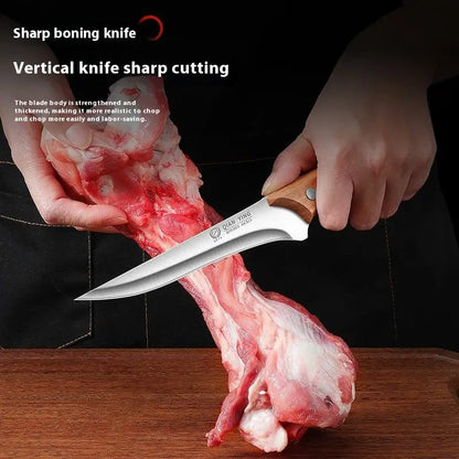 Professional Stainless Steel Fillet Knife - Forged Boning  Fish Slicing Knife with Wooden Handle