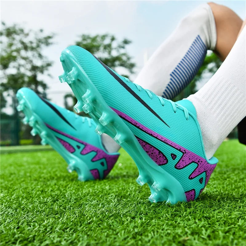 Men Soccer Shoes - Ultralight Football Boots With Long Spikes | Breathable Cleats