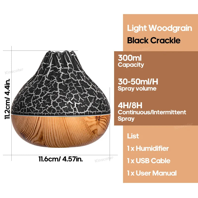 300ml USB Desktop Humidifier - Colorful Mist Diffuser  Air Purifier