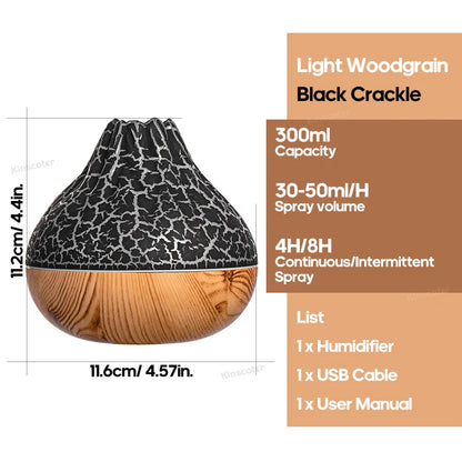 300ml USB Desktop Humidifier - Colorful Mist Diffuser  Air Purifier