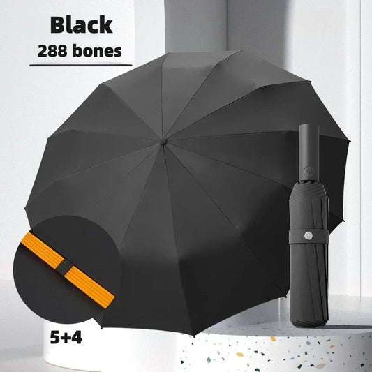 Stormproof Windproof Automatic Folding Rain Umbrella for Men, Large Strong Reinforced 288 Bone, Sun UV UPF50+ Parasol
