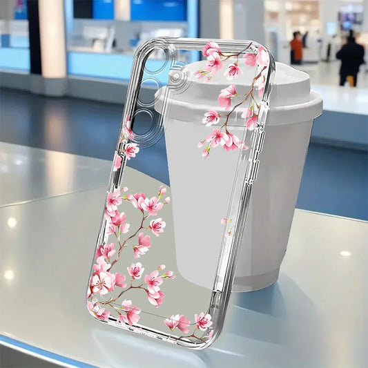 Plum Flower Case For Samsung S26 Ultra S25 S24 FE S23 S22 S21 Plus A57 A56 5G A55 A54 A53 A26 A25 A36 A35 A17 A16 A52 Case Cover