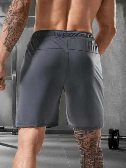 Men's Casual Shorts - Elastic Waist Zipper Pocket Quick Dry Running Shorts for Men