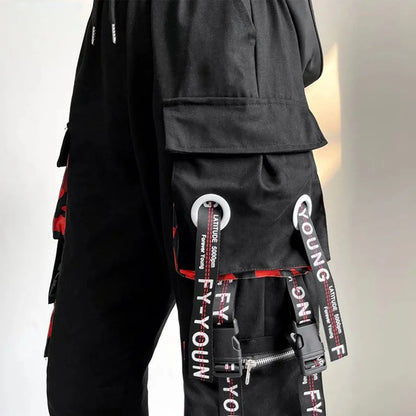 Pants Women Aesthetic Harem Pants Punk Pockets Joggers Harajuku Femme Hiphop Trousers Techwear Y2k Egirl Clothes