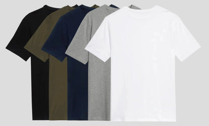Organic Cotton T Shirt - Men's Solid Color Casual Crew Neck Tee Breathable