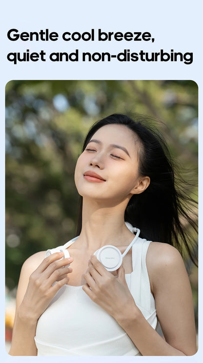 Portable Personal Sports Neck Fan 3-speed Wind with Cold Compress Function 800mAh*2 Mini Cooling Electric Fan for Outdoor Travel