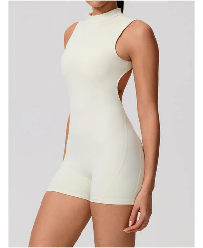 New Summer Women's Sleeveless Back Hollow Jumpsuit Female Sports Suit Fitness Yoga Clothing Peach Hipo Gym Overalls 1 Pcs