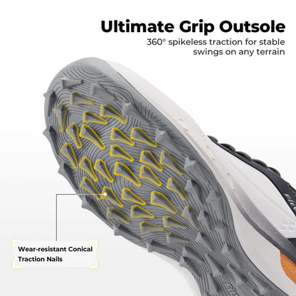 FitVille Men'S Wide Waterproof Spikeless Golf Shoes, High Traction Anti-Slip Sole, Shock Absorption Cushioning Arch Support Professional Golf Trainers, Roomy Toe Box For Wide & Fat Feet