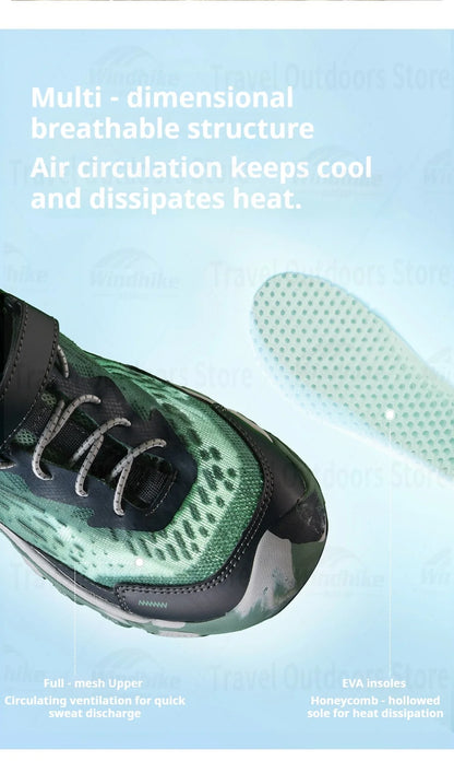 Naturehike Kids' Non-slip Lightweight Hiking Sneakers Anti-Slip Tape Walking Shoes Outdoor Travel Sneakers for River Tracing