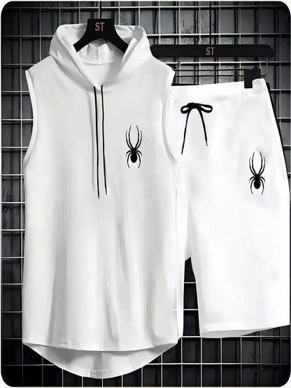 2025 New summer men's sleeveless set summer sports jersey set, men casual sports suit men's loose basketball suit summer tank to