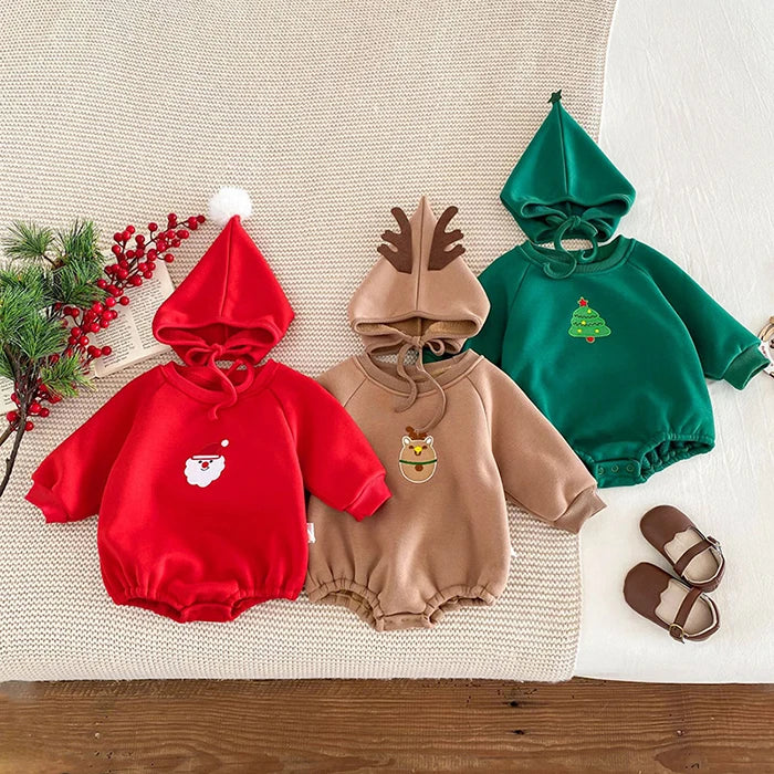 Christmas Baby Clothes – Newborn Bodysuits & Infant Jumpsuit Set With Cartoon Pattern