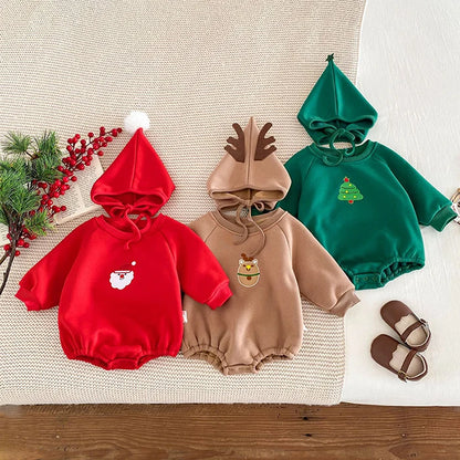 Christmas Baby Clothes – Newborn Bodysuits & Infant Jumpsuit Set With Cartoon Pattern