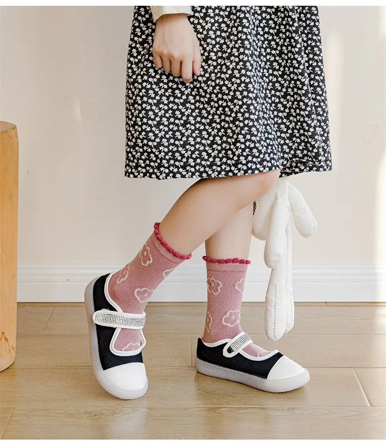 1-12Y Kids Socks Girls Socks Sweet Fancy Lace Sock Baby Toddler Spring Autumn Winter Cotton Socks Children