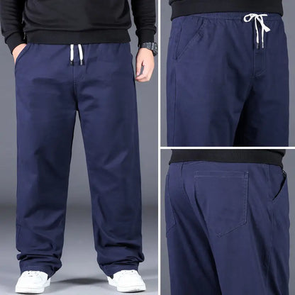 Large Size Men's Casual Pants XL-8XL Plus Size Straight Loose Fit Trousers Elastic Waist Oversized Cotton SweatPants Outdoor