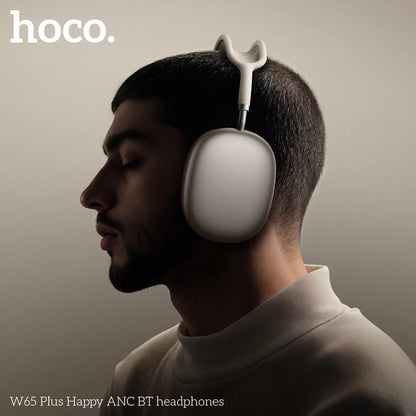 HOCO W65 Plus ANC Noise Reduction Bluetooth Headphones Over The Ear Wireless Big Earphone Hifi Sounds Sport Headsets With Button
