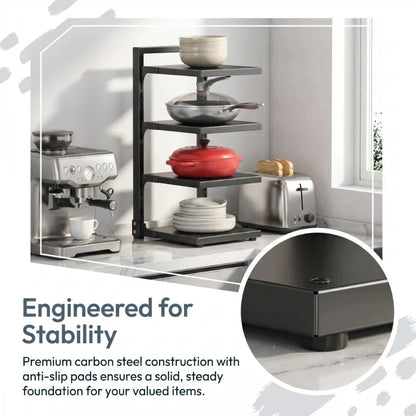 Heavy Duty Stainless Steel Pot Rack Adjustable Multi Layer Kitchen Organizer Storage Holder for Pots Pans Cookware Utensils
