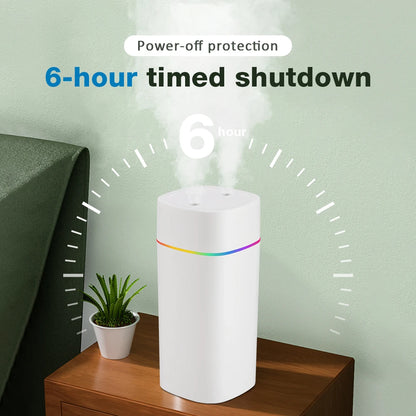 Portable USB Humidifier - 600ml Aroma Diffuser with Colorful Night Light for Home  Car