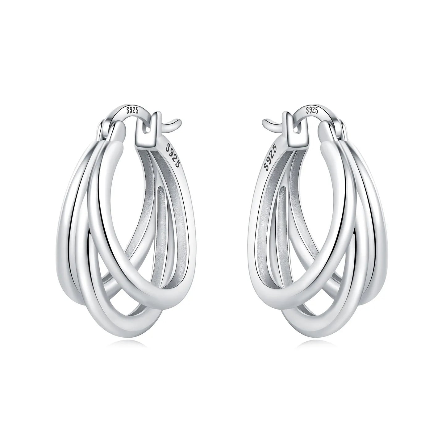 Orstarry S925 Sterling Silver Square Chain With Stone Inlaid Earrings Hoop Earrings For Women Jewelry Original Party Trendy Gift