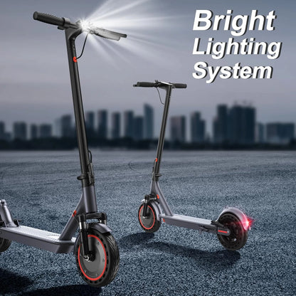 10‘’ Electric Scooter for Adults,500W Powerful Motor,22 Miles Long Range,Dual Braking System,22Mph Max Speed,Foldable E Scooter with Solid Tires,APP Control