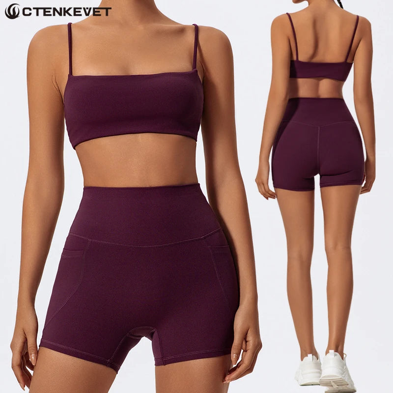 Women Gym Workout Set – Two Piece Activewear with Quick Dry Sportswear & Breathable Bra