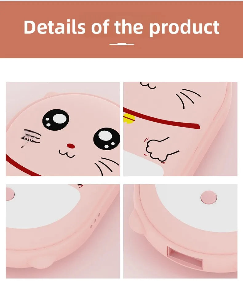 Cute Pet Shaped Electric Hand Warmer USB Charging Portable Waterless Hot Water Bag Dual Purpose 3000mAh Power Bank 2-in-1