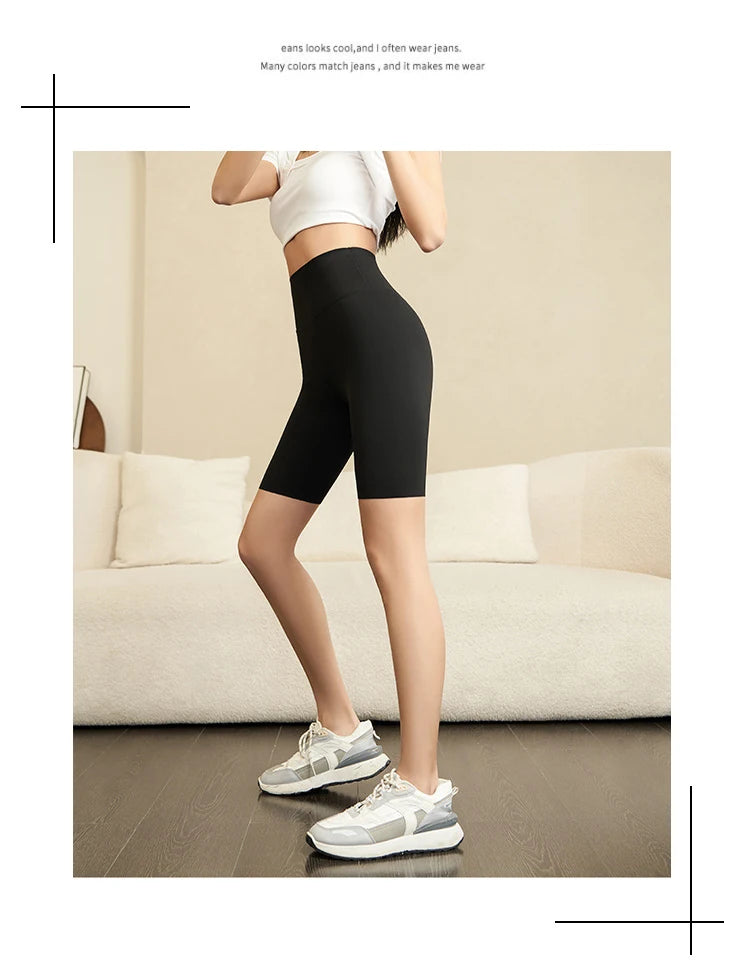BIVIGAOS Summer Shark Biker Shorts Women High Waist Knee Short Leggings Bodybuilding Sexy Shorts Running Sports Cycling Shorts