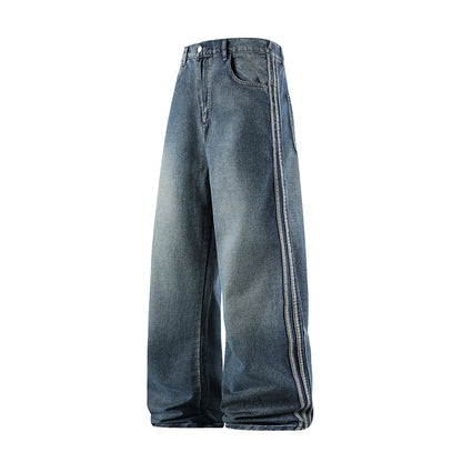 Man Pants Jeans Baggy Jeans Loose Fit Straight Leg High Street Casual Trousers For Men Spring Autumn Trendy Wide Leg