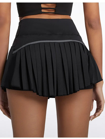 Cloud Hide Safe Tennis Skirts XS-XXL Gym Golf Running Pleated Pantskirt SEXY Women Sports Fitness Shorts Pocket High Waist Skort