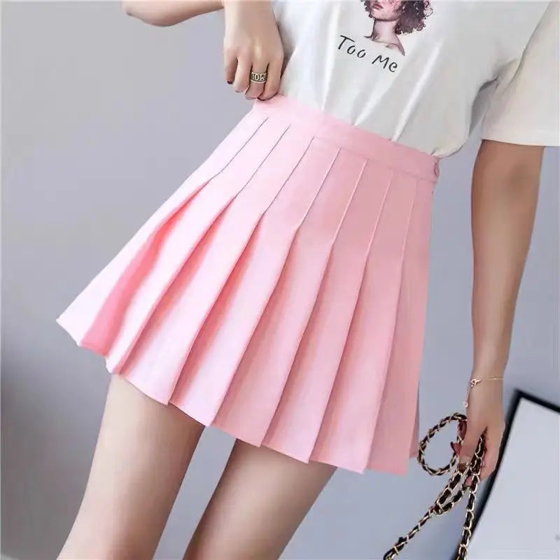 2024 New Sexy Women Pleated Skirts High Waist Summer Vintage Mini Skirts Korean Tennis Student White Designed Dance Skirt
