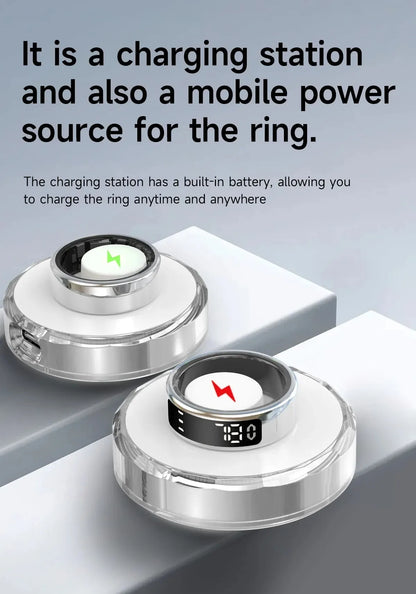 SY01 Smart Ring With LED Screen Bluetooth Health Monitoring Blood Oxygen Sleep Heart Rate Multi-sport Modes Waterproof IP68&5ATM