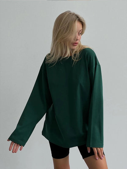 Hirsionsan Basic O-neck 100% Cotton T Shirt Women Loose Oversized Pullover Chic Cusual Tees Female Tops Girl Clothing 11 Colors