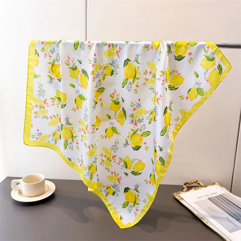 Luxury Silk Head Scarf - Soft Summer Foulard Bandana for Women