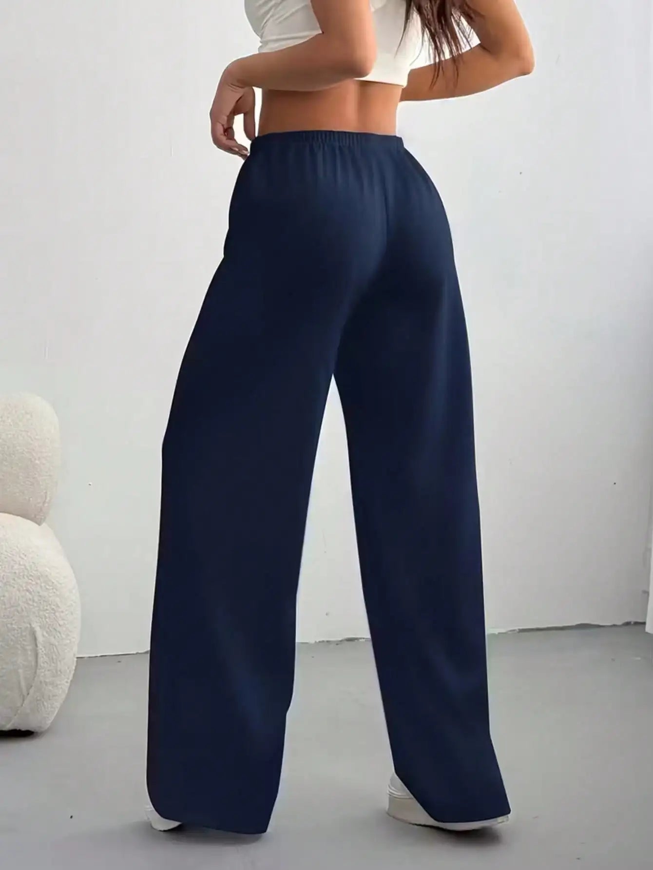 Ladies' Casual Wide Leg Jogging Pants, Drawstring Elastic Waistband, Comfortable Loose Fit, Spring/Summer/Autumn Styles