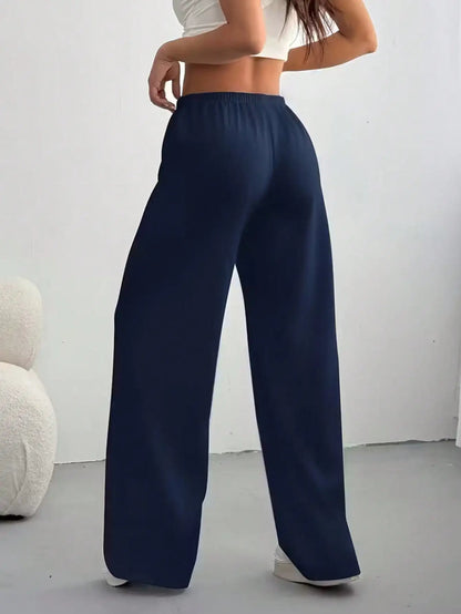 Ladies' Casual Wide Leg Jogging Pants, Drawstring Elastic Waistband, Comfortable Loose Fit, Spring/Summer/Autumn Styles