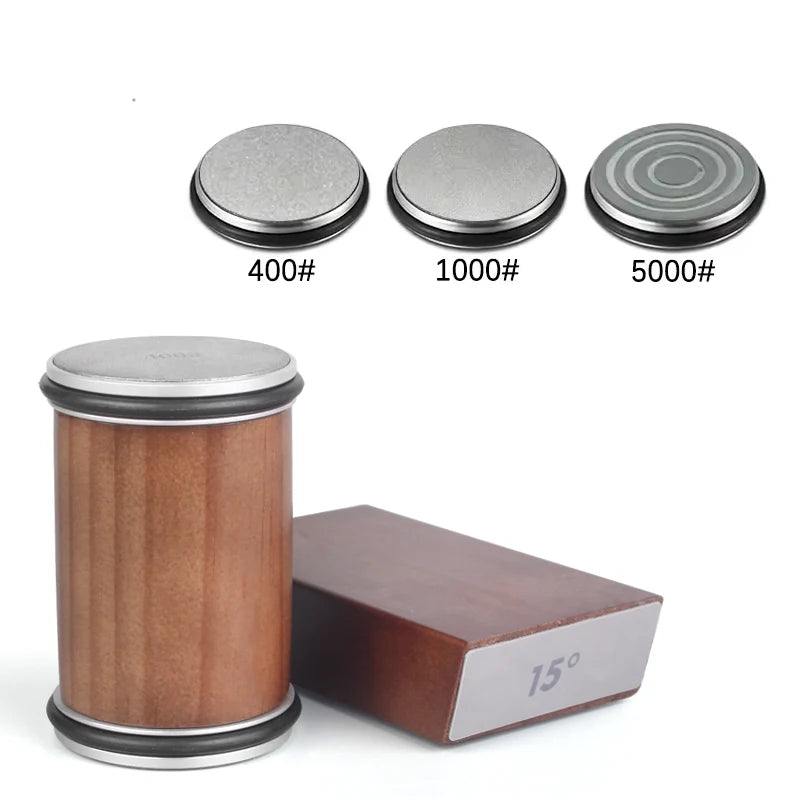 Rolling Knife Sharpener Kit – Diamond Stone with 15°/20° Angles & Magnetic Holder