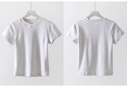 Basic T Shirts Women Cotton Slim Fit White Tops Summer Black Tees Crew Neck 100% Cotton T Shirt For Women Plain T-shirts Soft