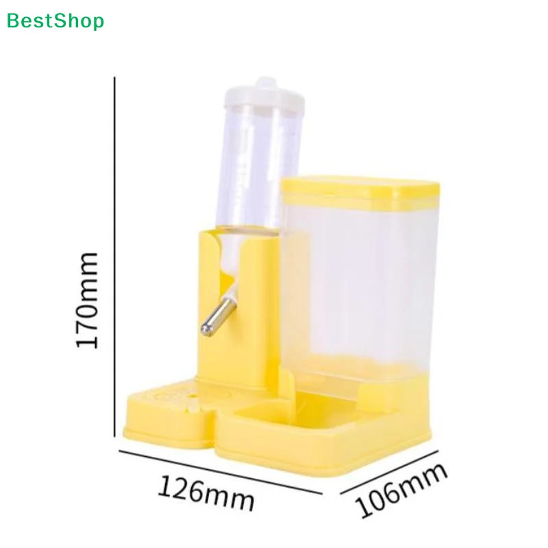 ♥2-in-1 Hamster Feeder and Water Bottle | Integrated Food & Water Dispenser for Small Pets (Multiple Colors)