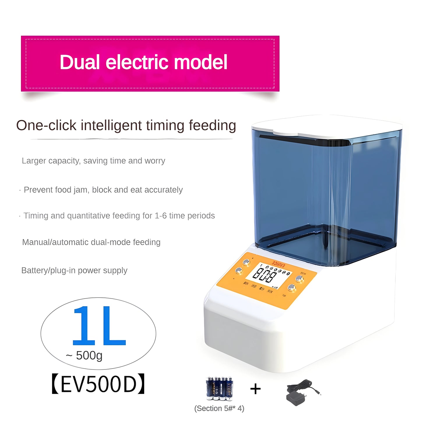 EVNICE automatic fish feeder WIFI Koi Rohan arowana feeder large capacity of 04L/1L/2L/timed, quantitative and precise feeding