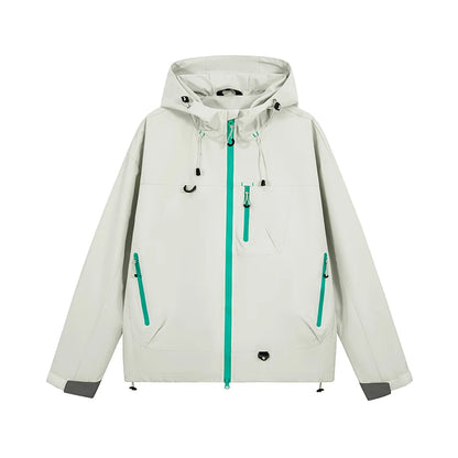 Waterproof Hiking Jacket – Lightweight Polyester Windbreaker With Storm Hood