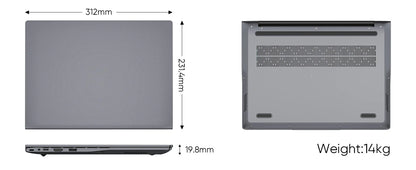 Windows 11 Pro Laptop – 14 Inch QHD Display, Intel Core m3, 16GB RAM, 512GB SSD Ultrabook