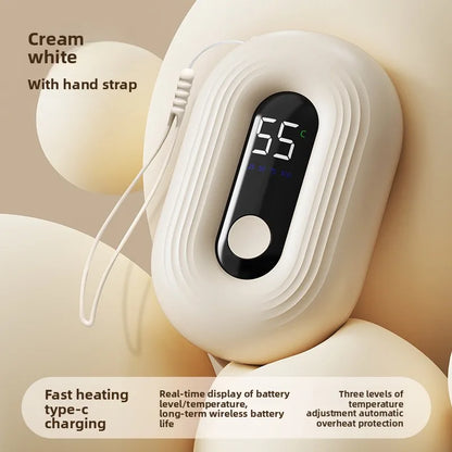 Mini Hand Warmer With Digital Display USB Charging Self-Heating Hand Warmer Gift Box Portable Warmth For Hands