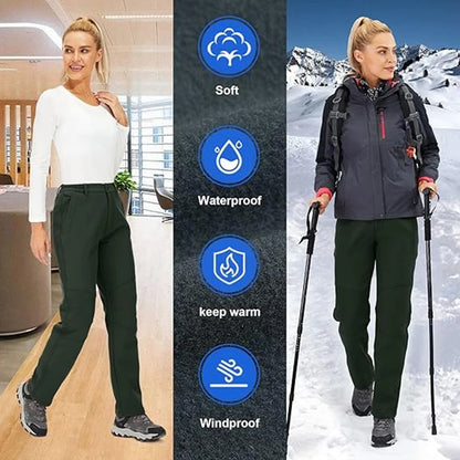 Windproof Thermal Pants for Women, Soft Trousers for Hiking, Camping, Outdoor Sports, Mountain Climbing, Travel, Winter