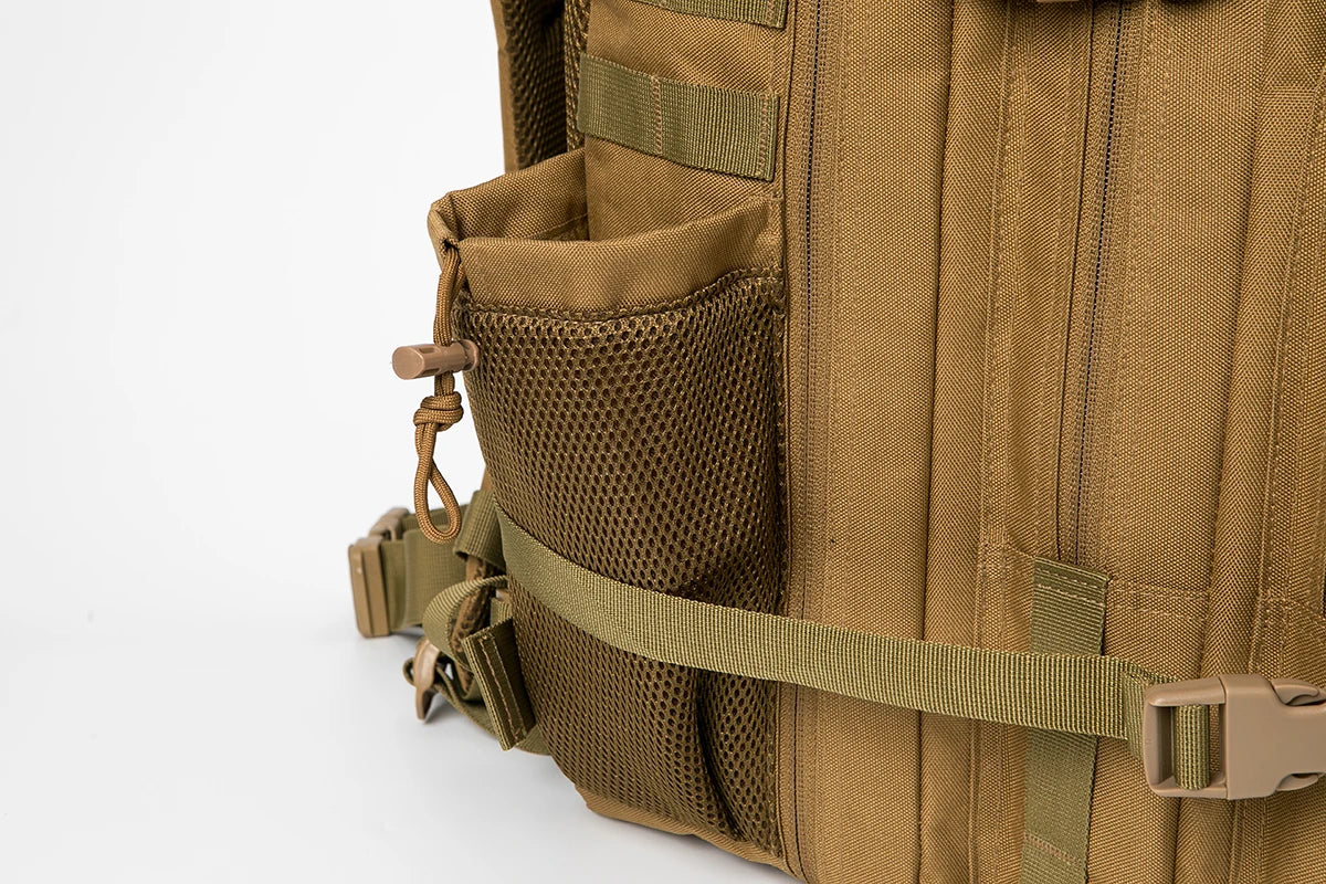 Tactical Backpack - 2545L Outdoor Rucksack with Dual Cup Holder for School Gym and Camping