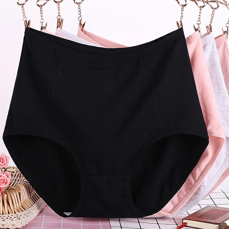 6XL Super Plus Size Women Underwear High Waist Cotton Breathable Lace Trim Panties Postpartum Big Size Ladies Underwear
